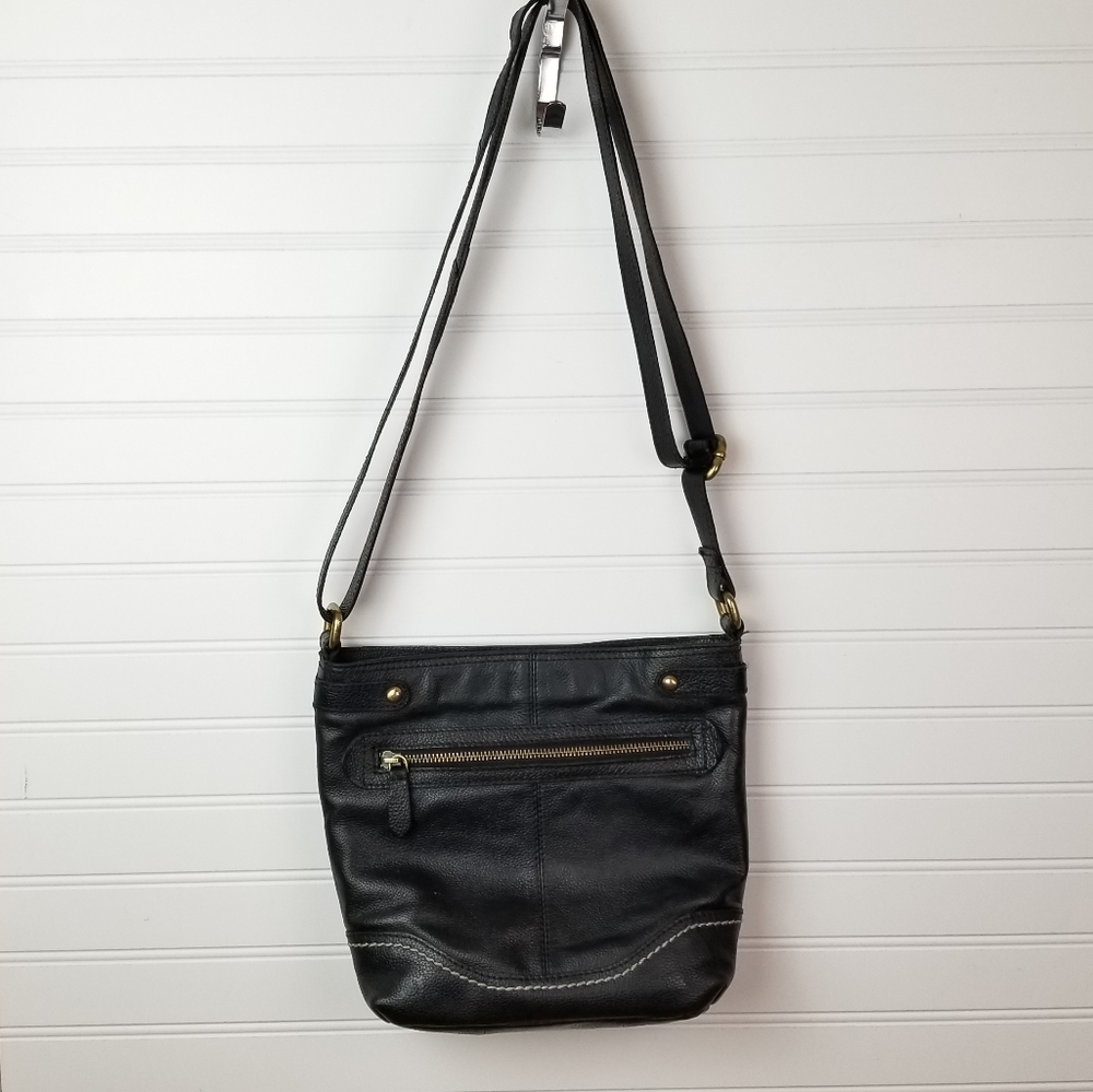 Born black leather crossbody purse